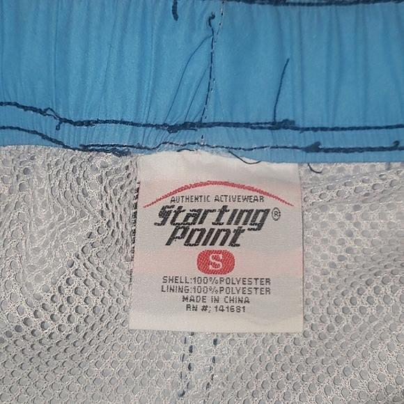 Starting Point Stripe Print Activewear Board Shorts Swim Trunks Small 32" Waist - Picture 13 of 16